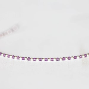 Amethyst Bracelet Set, Sterling Silver or Rose Gold Filled, Delicate Purple Gemstone Jewelry, February Birthstone