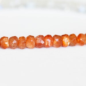 Moonstone & Sunstone Bracelet, Beaded Rainbow Moonstone Jewelry