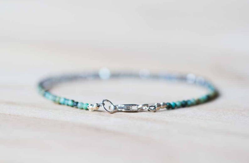 Labradorite & African Turquoise Bracelet, Delicate Multi Gemstone Stacking Skinny Bracelet, Labradorite Bracelet, Jasper Jewelry, Tiny Beads