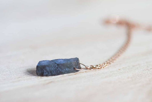 Raw Gray Moonstone Pendant on Sterling Silver or Rose Gold Filled Chain, Raw Gemstone Necklace, Rough Gray Moonstone Jewelry