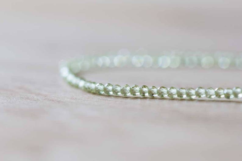 Peridot Stretch Bracelet, Ultra Delicate Beaded Peridot Elastic Jewelry, August Birthstone, Single or Double or Triple Wrap