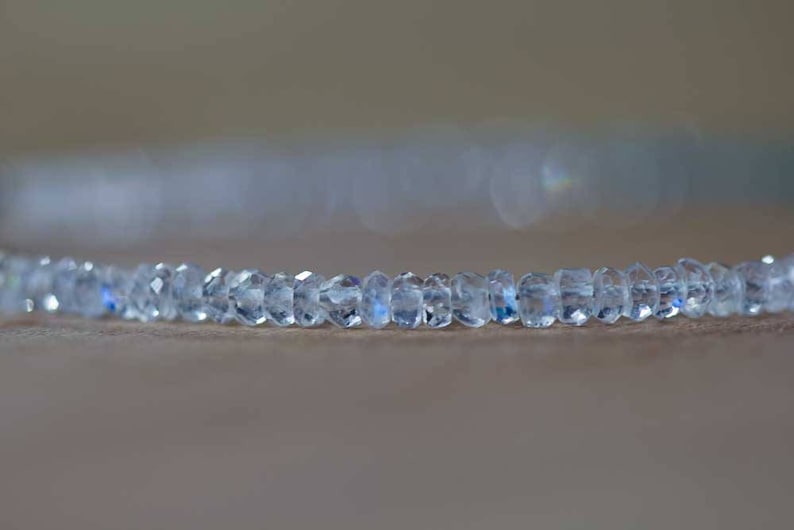Aquamarine & Moonstone Bracelet, Delicate Shaded Aquamarine Bracelet, Rainbow Moonstone Jewelry, Sterling Silver Rose Gold Fill