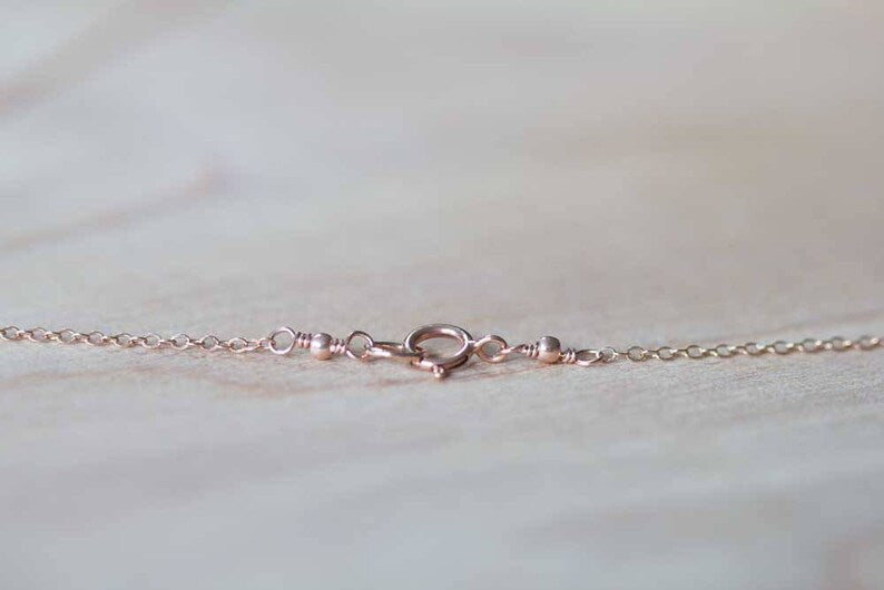 Delicate Quartz Crystal Necklace on Rose Gold Filled or Sterling Silver Chain, Herkimer Diamond Type Crystal Necklace, April Birthstone
