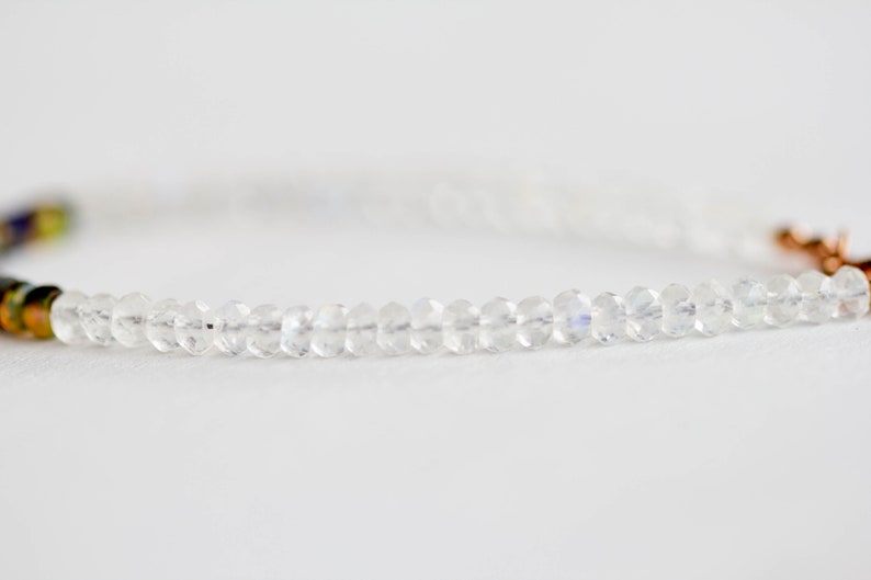 Rainbow Moonstone & Ethiopian Opal Bracelet, Multi Gemstone Sterling SilverJewelry