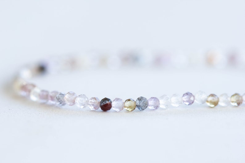 Cacoxenite Stretch Bracelet, Dainty Beaded Natural Auralite 23 Gemstone Jewelry
