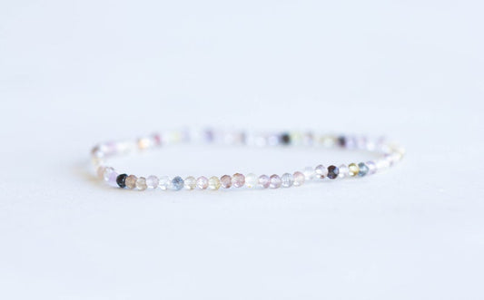 Cacoxenite Stretch Bracelet, Dainty Beaded Natural Auralite 23 Gemstone Jewelry