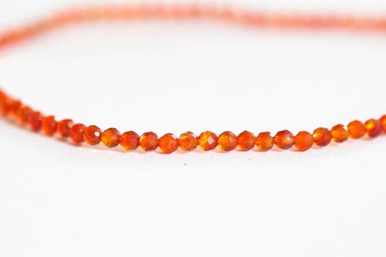 Dainty Red Agate Stretch Bracelet, Beaded Orange Gemstone Stacking Jewelry, Genuine Crystal
