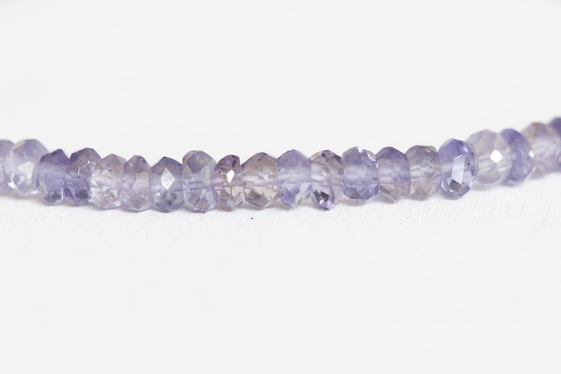 Iolite Stretch Bracelet, Dainty Genuine Blue Gemstone Jewelry