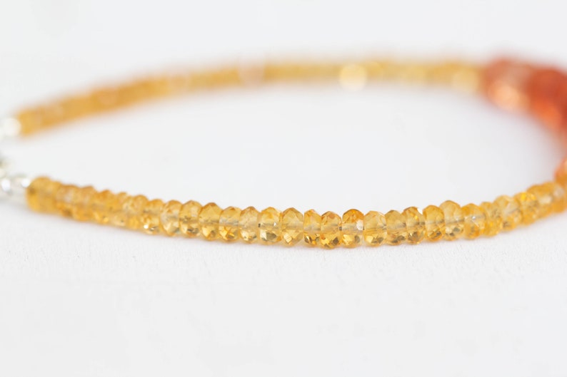 Citrine & Sunstone Bracelet, Beaded Citrine Ombre Jewelry, Yellow Gemstone Stacking Bracelet, Multi Gemstone, Sunstone Jewelry
