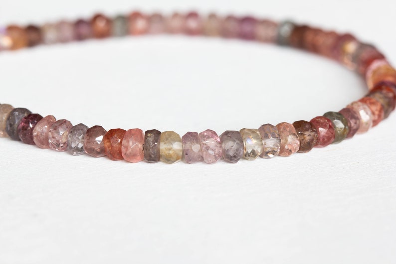 Spinel Beaded Bracelet, Dainty Multi Colored Gemstone Jewelry