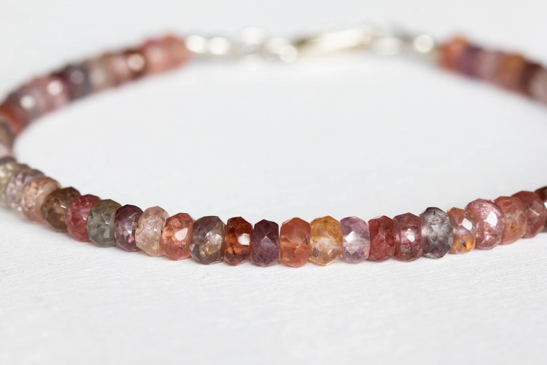 Spinel Beaded Bracelet, Dainty Multi Colored Gemstone Jewelry