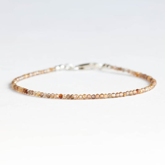 Dainty Natural Zircon Bracelet, Ultra Delicate Minimal Gemstone Jewelry