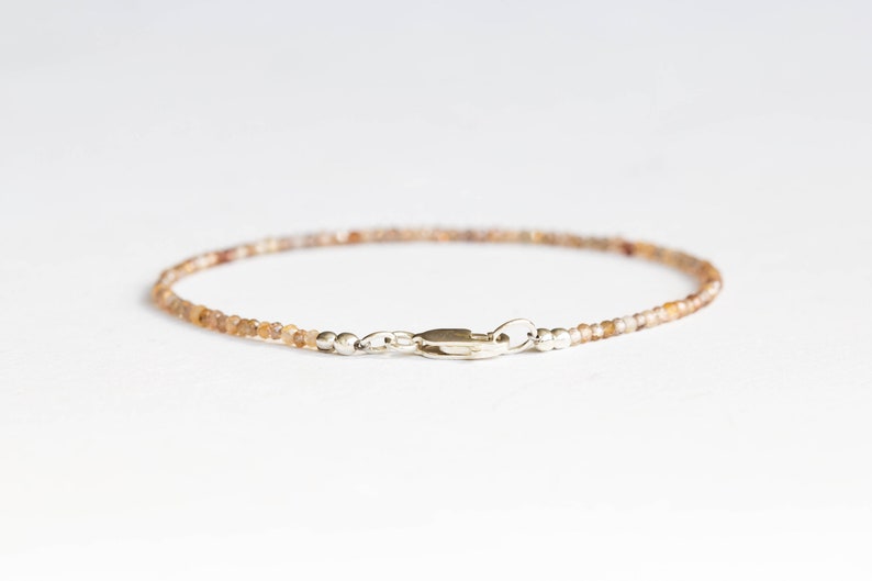Dainty Natural Zircon Bracelet, Ultra Delicate Minimal Gemstone Jewelry