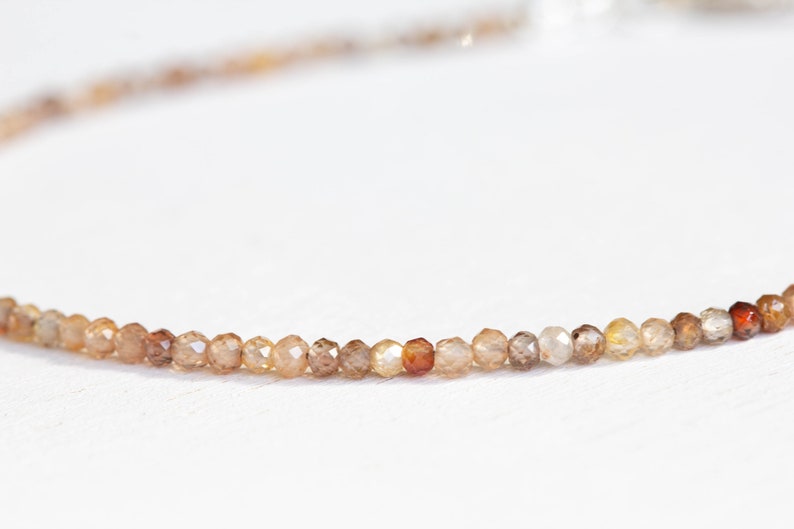 Dainty Natural Zircon Bracelet, Ultra Delicate Minimal Gemstone Jewelry