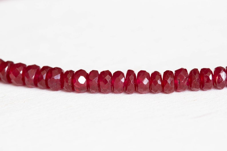 Dainty Ruby Bracelet, Genuine July Birthstone Beaded Jewelry