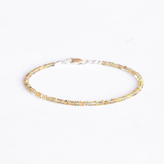 Dainty Songea Sapphire Bracelet with Rose Gold Fill or Sterling Silver