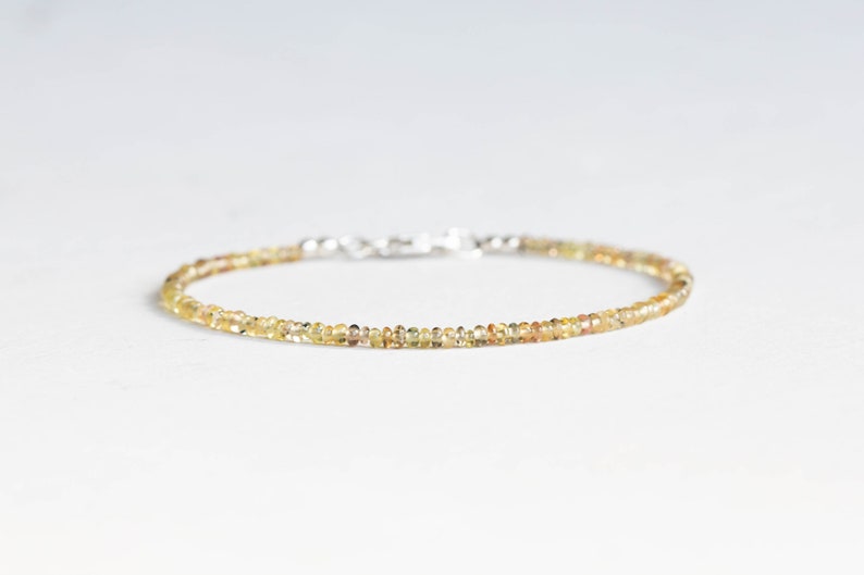 Dainty Songea Sapphire Bracelet with Rose Gold Fill or Sterling Silver
