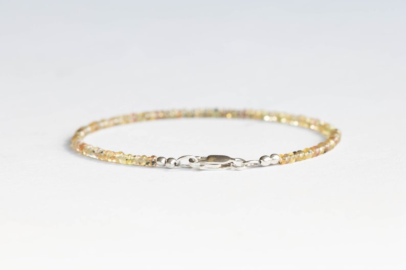 Dainty Songea Sapphire Bracelet with Rose Gold Fill or Sterling Silver